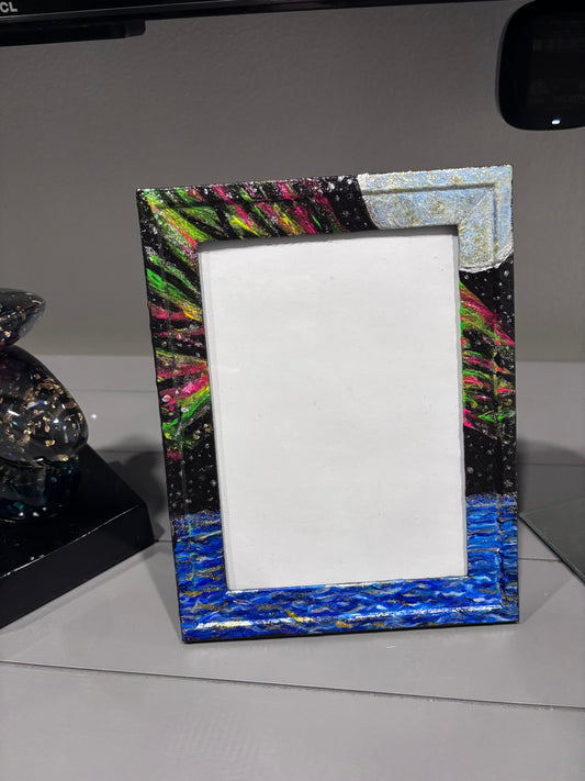 Hand-Painted 🎨 Decorative Photo Frame | “Starry Night” ✨